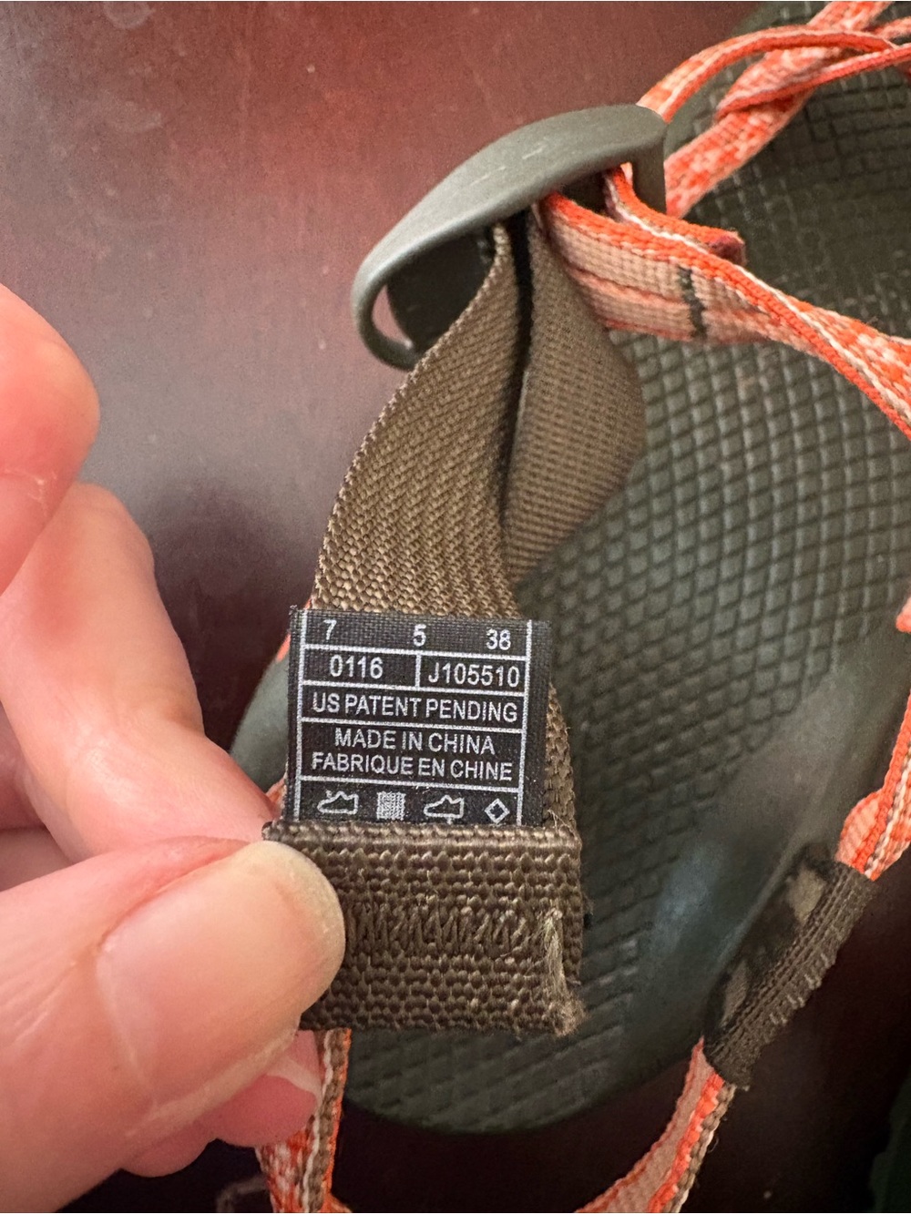 Chaco Women's Orange Patterned Multi-Strap Sandals - Picture 6 of 6